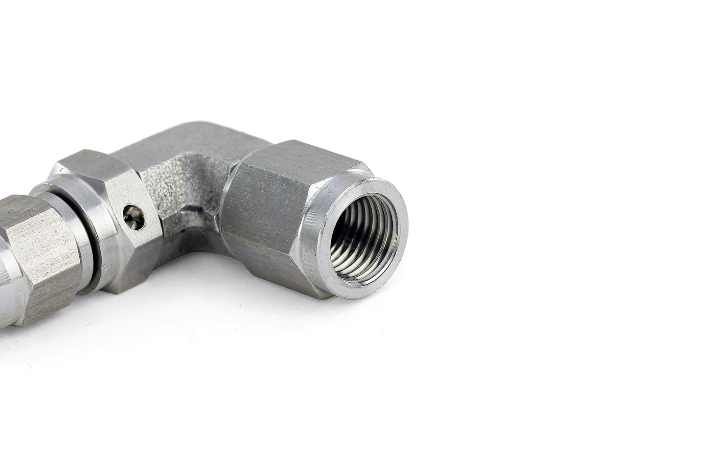 Reusable Hose End Fitting For Reinforced PTFE Hose Double Swivel.