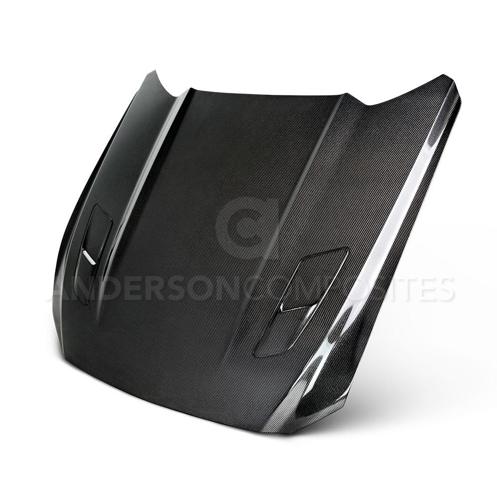 Anderson Composites AC-HD15FDMUGT-OE-DS Type-OE (GT Style With Hood Vents) Double Sided Carbon Fiber Hood For 2015-2017 Ford Mustang