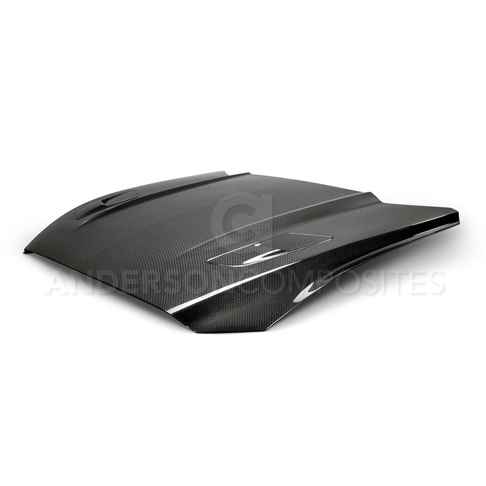 Anderson Composites AC-HD15FDMUGT-OE-DS Type-OE (GT Style With Hood Vents) Double Sided Carbon Fiber Hood For 2015-2017 Ford Mustang