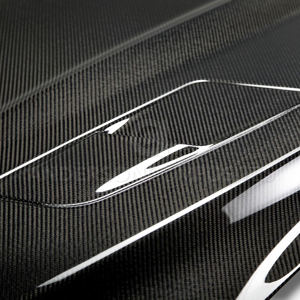 Anderson Composites AC-HD15FDMUGT-OE-DS Type-OE (GT Style With Hood Vents) Double Sided Carbon Fiber Hood For 2015-2017 Ford Mustang