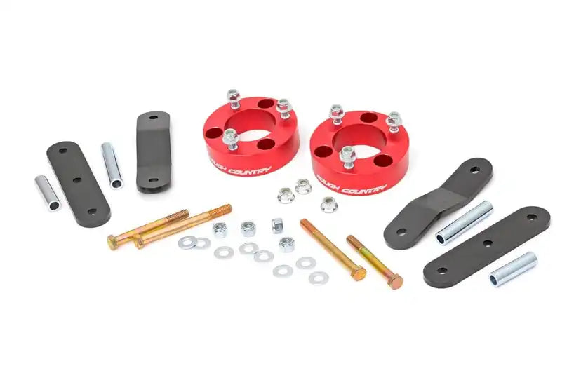 Rough Country 2.5 Inch Lift Kit No Struts (Red Spacer) Nissan Frontier | Xterra 2WD/4WD 2005-2022
