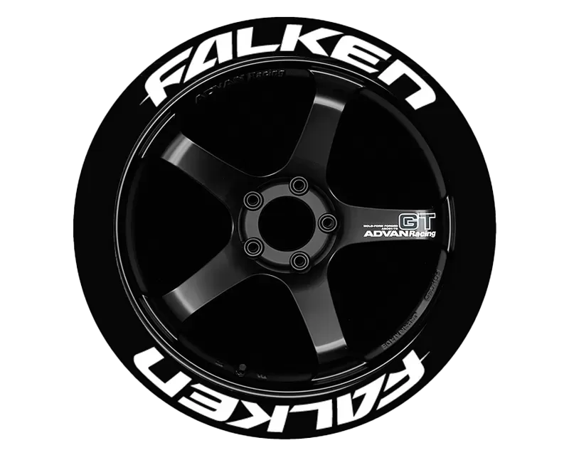 Tire Stickers Permanent Raised Rubber Lettering 'Falken' - 4 Of Each - 14"-16" - 1.25" - White - FAL-1416-125-4-W - Image 2 Tire Stickers Permanent Raised Rubber Lettering 'Falken' - 4 Of Each - 14"-16" - 1.25" - White