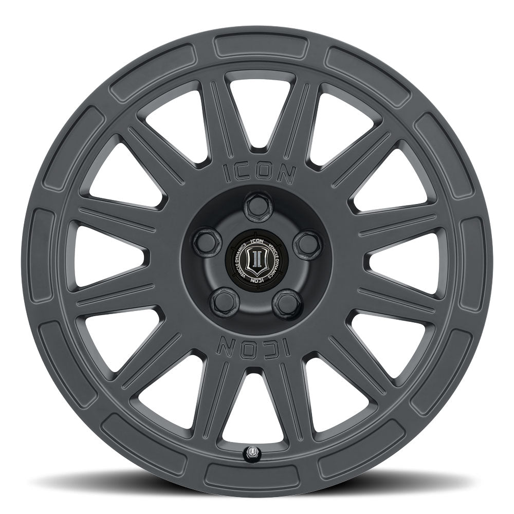 ICON ALLOYS RICOCHET SAT BLK - 15 X 7 / 5 X 100 / 15MM / 4.6" BS