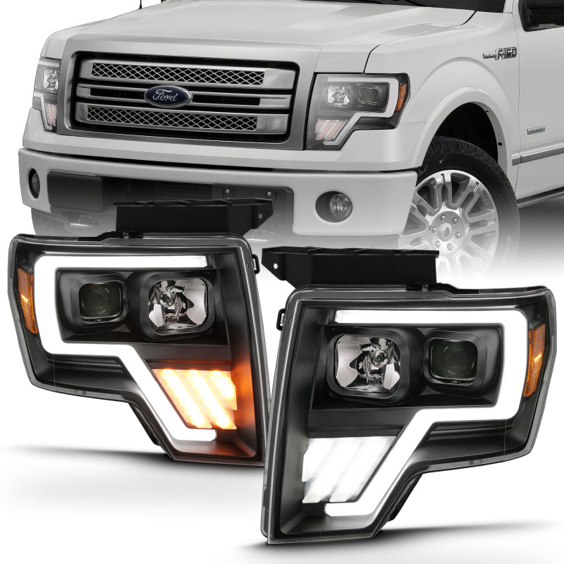 ANZO 2009-2013 Ford F-150 Projector Light Bar G4 Switchback H.L.Black - 111469-C-Dub Tech