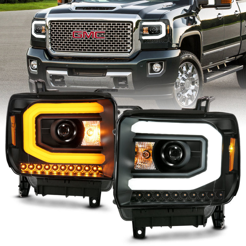 ANZO GMC SIERRA 1500 14-15 2500H/15-19 Projector Headlight Plank Style - 111487-C-Dub Tech
