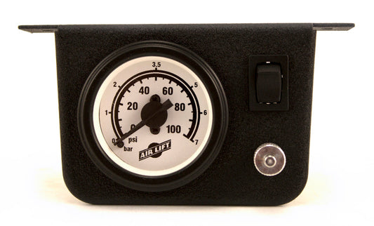 Air Lift Single Needle Gauge W/ 2in Lighted Panel - - 26156-C-Dub Tech