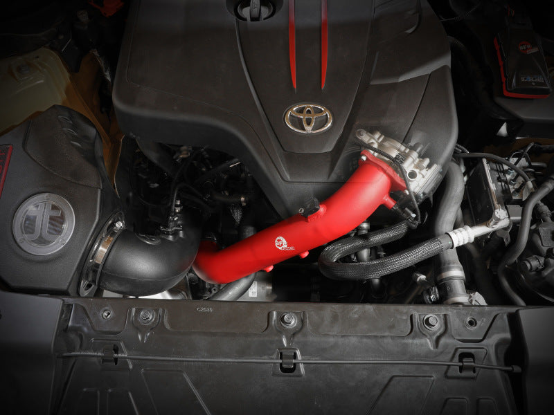 aFe BladeRunner Red 2-3/4in Aluminum Charge Pipe 2021 Toyota Supra - 46-20488-R-C-Dub Tech