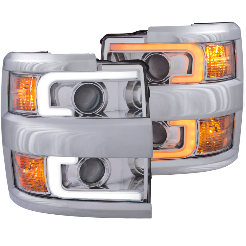 ANZO Projector Headlights 15-17 Chevrolet Silverado 2500HD / 3500HD Chrome - 111366-C-Dub Tech