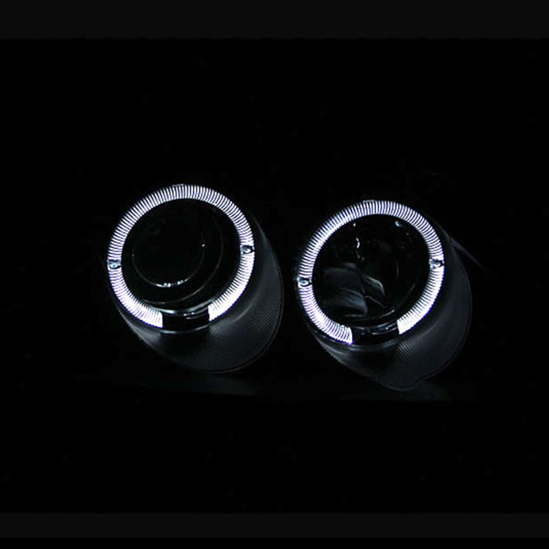 ANZO 2001-2003 Honda Civic Projector Headlights w/ Halo Black - 121055-C-Dub Tech