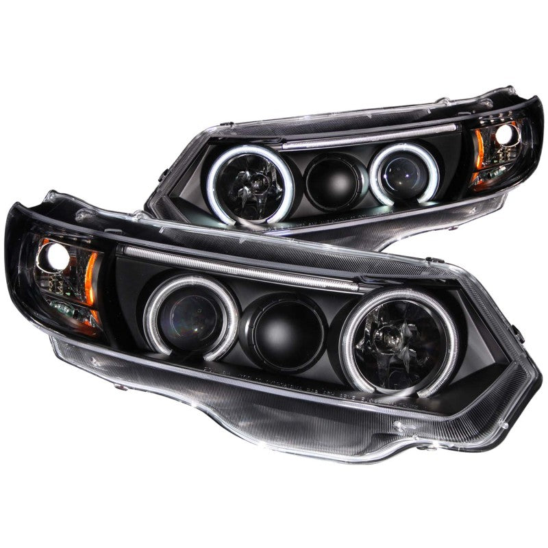 ANZO 2006-2011 Honda Civic Projector Headlights w/ Halo Black (CCFL) - 121062-C-Dub Tech