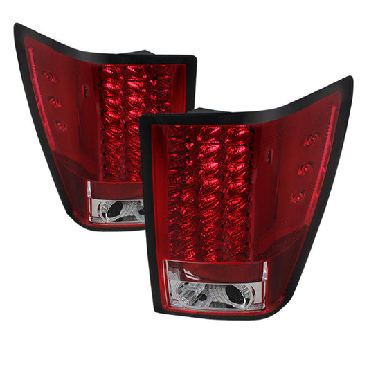 Spyder Jeep Grand Cherokee 07-10 LED Tail Lights Red Clear - 5070203