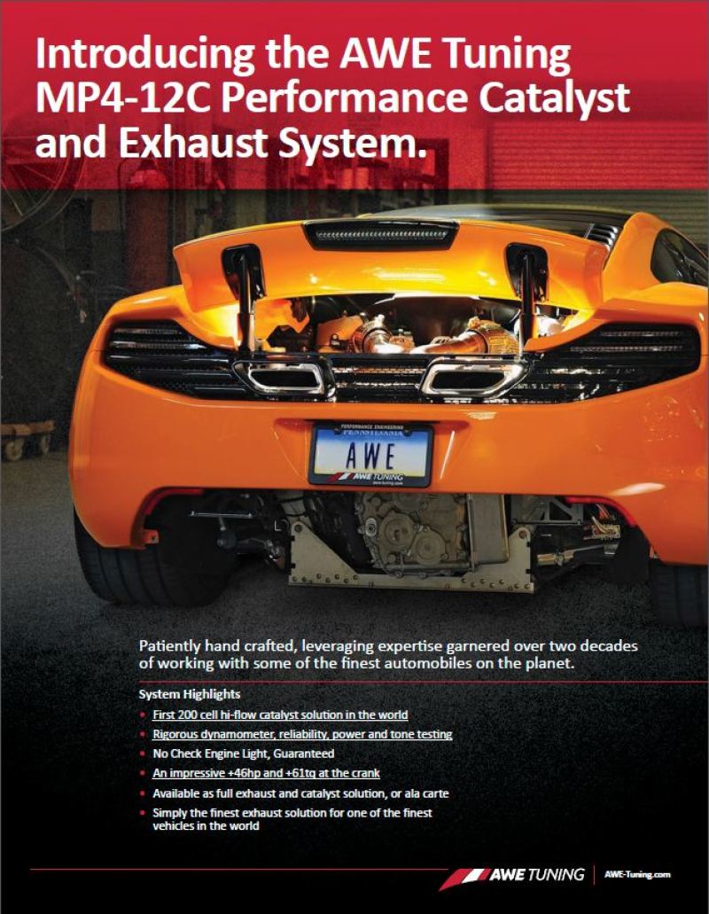 AWE Tuning McLaren MP4-12C Performance Exhaust - Black Tips - 3010-33012-C-Dub Tech