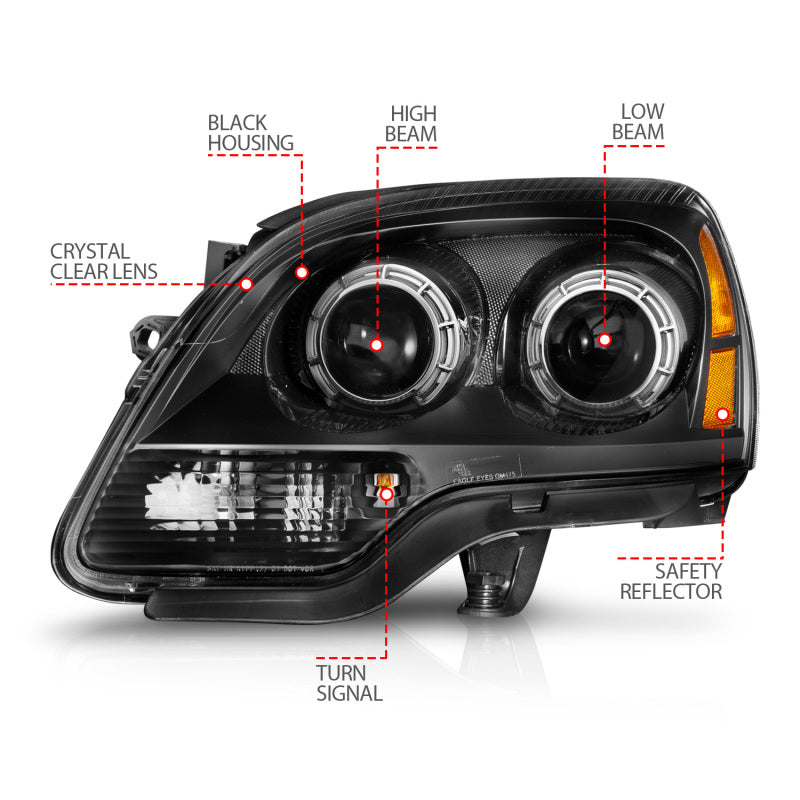 Anzo 99-17 GMC Sierra/Denali Headlights Chrome Amber (w/C Light Bars) - 111523-C-Dub Tech