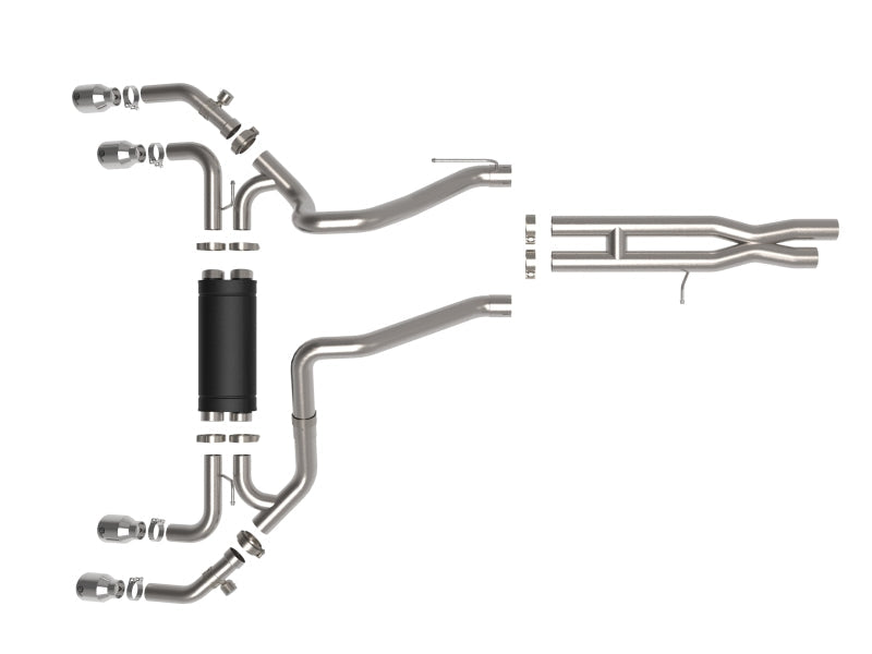 aFe Vulcan Series 2.5in 304SS Cat-Back Exhaust 2021+ Jeep Wrangler - 49-38098-P-C-Dub Tech