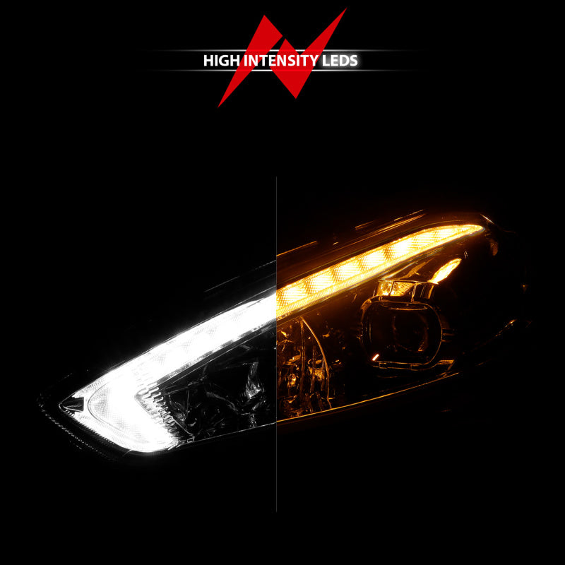 ANZO 15-18 Ford Focus Projector Headlights - w/ Light Bar - 121564-C-Dub Tech