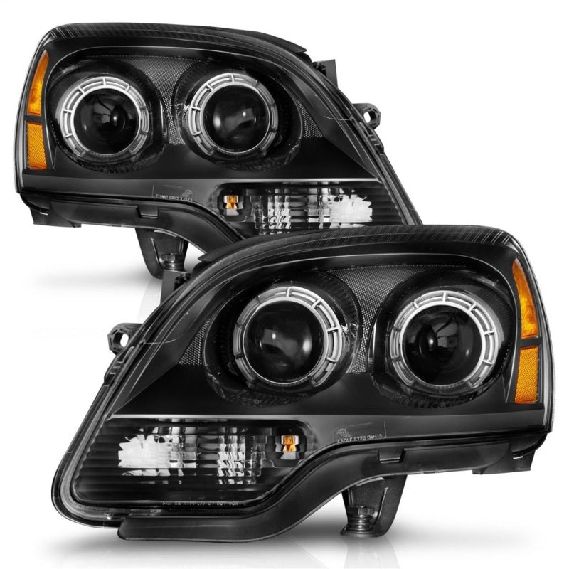 ANZO 2007-2012 GMC Acadia Projector Headlights Balck Housing - 111530-C-Dub Tech