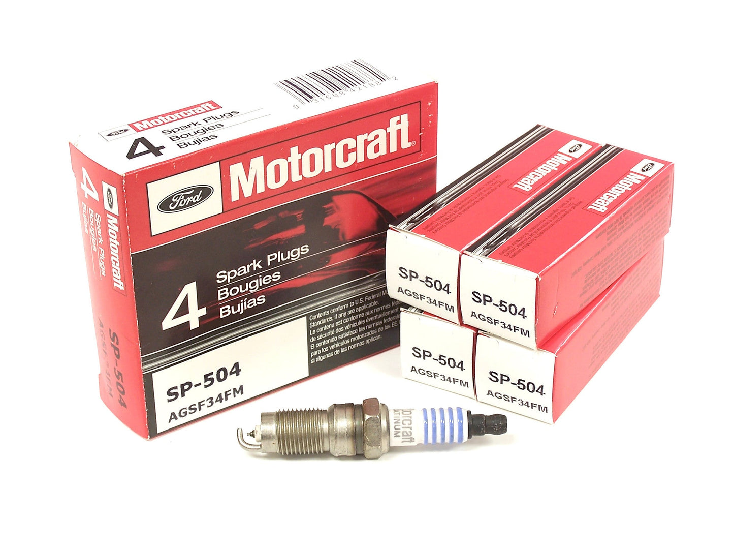 Motorcraft SP-504 AGSF34FM Double Platinum Spark Plugs 4 Pack - Ford Focus SPI