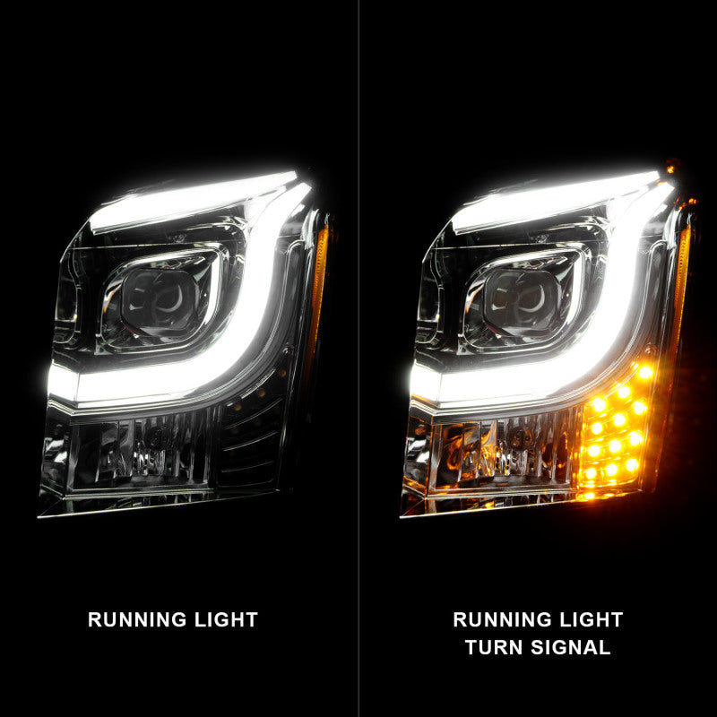 ANZO 2015-2017 GMC Yukon XL Projector Headlights W Lightbar - - 111536-C-Dub Tech
