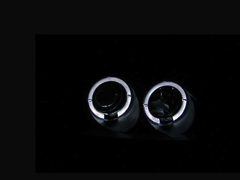 ANZO 2001-2003 Honda Civic Projector Headlights w/ Halo Black - 121055-C-Dub Tech