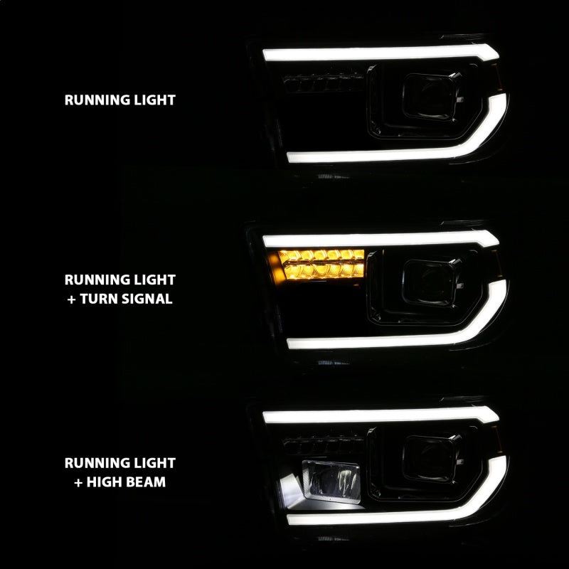 ANZO 2007-2014 Toyota Tundra Projector Light Bar H.L Black Amber(Led - 111447-C-Dub Tech