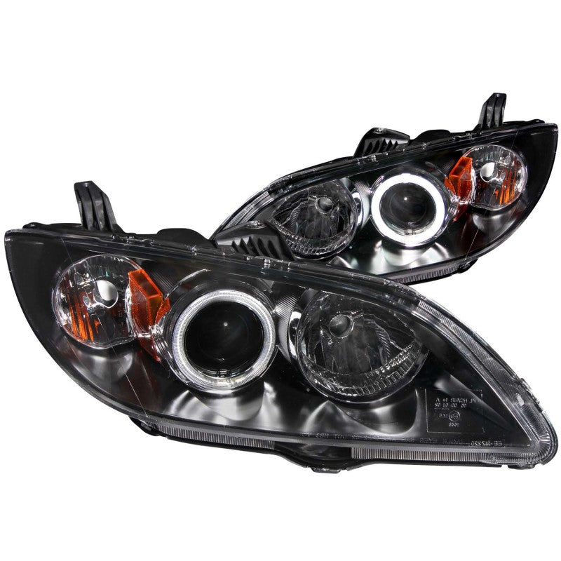 ANZO 2004-2008 Mazda 3 Projector Headlights w/ Halo Black (CCFL) - 121228-C-Dub Tech