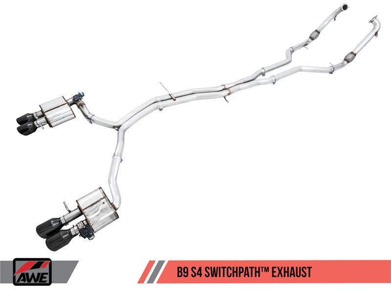 AWE Tuning Audi B9 S4 SwitchPath Exhaust - Non-Resonated (Black - 3025-43038-C-Dub Tech