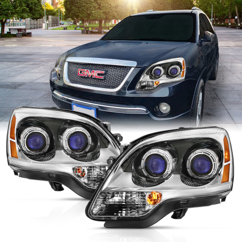 ANZO 2007-2008 Gmc Acadia Crystal Headlight Chrome Amber(OE) - 111476-C-Dub Tech