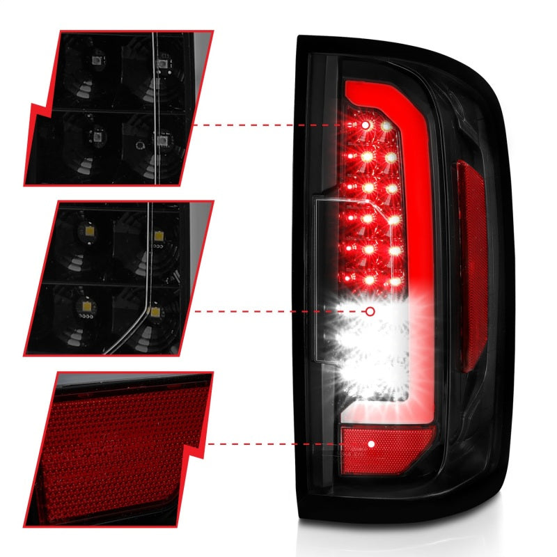 ANZO 15-21 GMC Canyon LED Taillights w/ Light Bar Black - 311403-C-Dub Tech