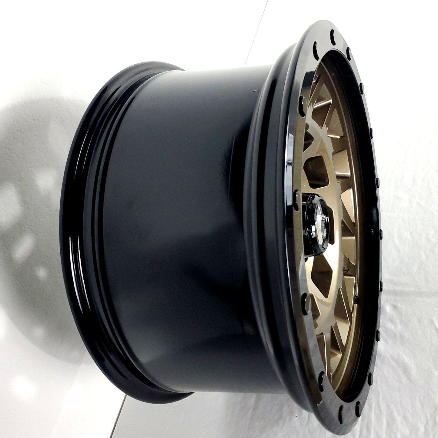 Hartes Metal Wheels - Monster Bronze Face Gloss Black Ring 18x9