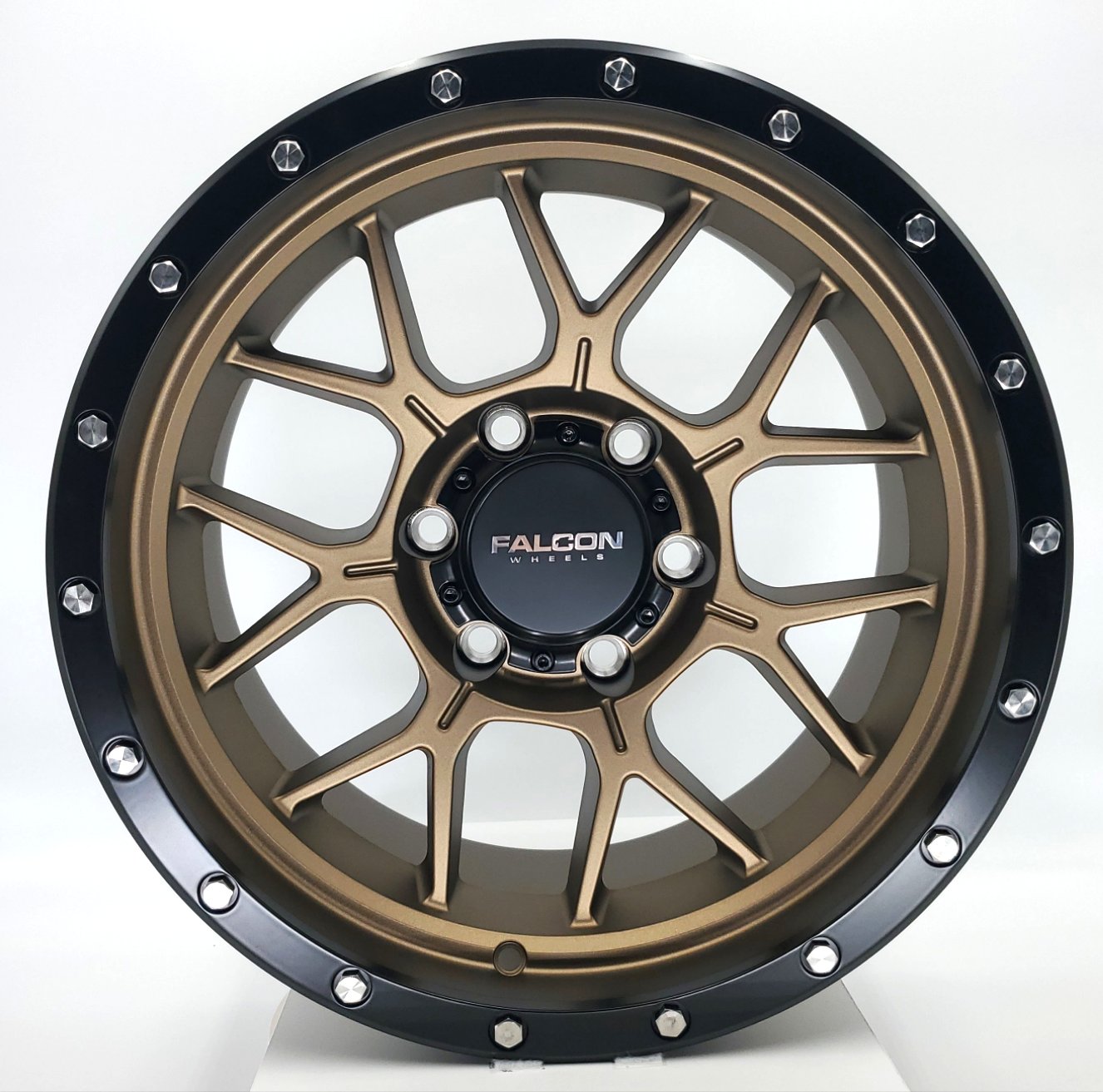 Falcon Wheels - TX Matte Bronze Black Ring 17x9