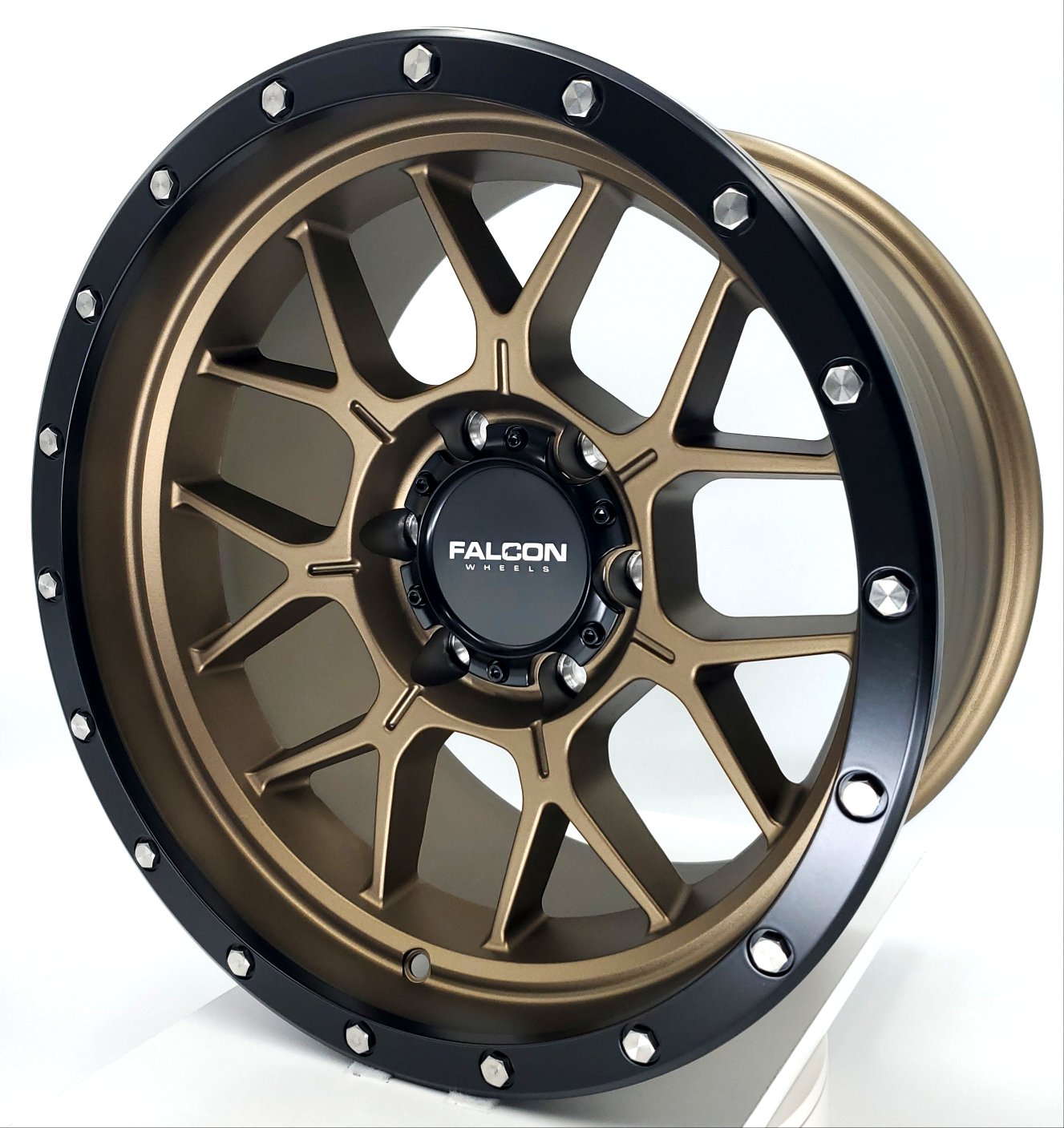 Falcon Wheels - TX Matte Bronze Black Ring 17x9