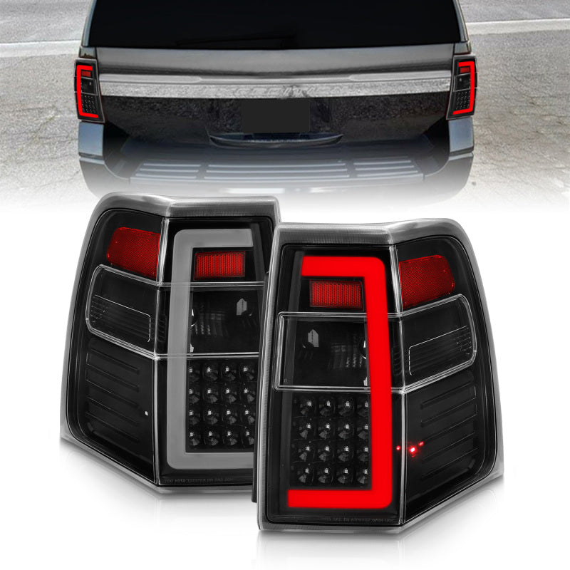 ANZO 07-17 Ford Expedition LED Taillights w/ Light Bar Black - 311408-C-Dub Tech