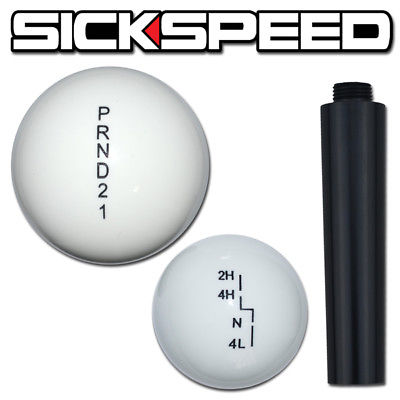 WHITE SHIFT KNOB/TRANSFER CASE SET FOR AUTO WRANGLER GEAR SHIFTER