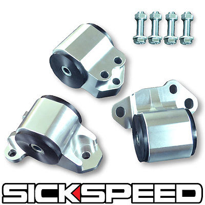 SICKSPEED 92-95 MOTOR MOUNTS KIT B16 B18 EG B-SERIES ENGINE POLISHED