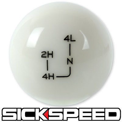 WHITE W BLACK INLAY TRANSFER CASE SHIFT KNOB FOR SUZUKI SAMURAI GEAR SHIFTER