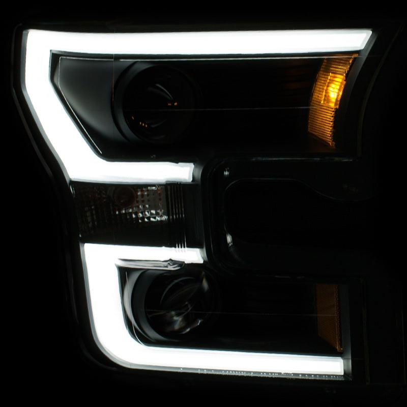 ANZO 2015-2017 Ford F-150 Projector Headlights w/ Plank Style Switchback - 111357-C-Dub Tech