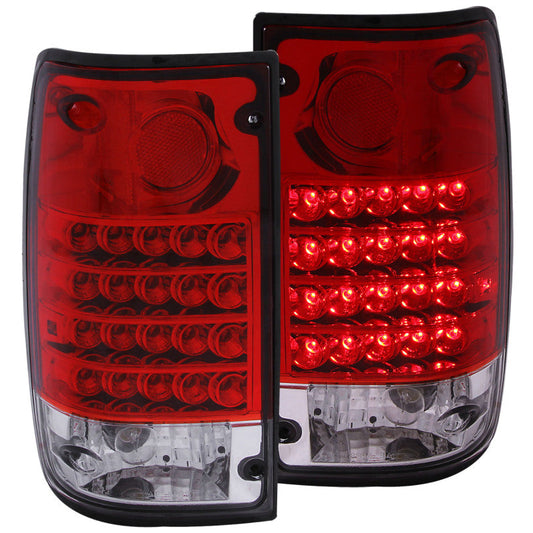 ANZO 1989-1995 Toyota Pickup LED Taillights Red/Clear - 311043-C-Dub Tech