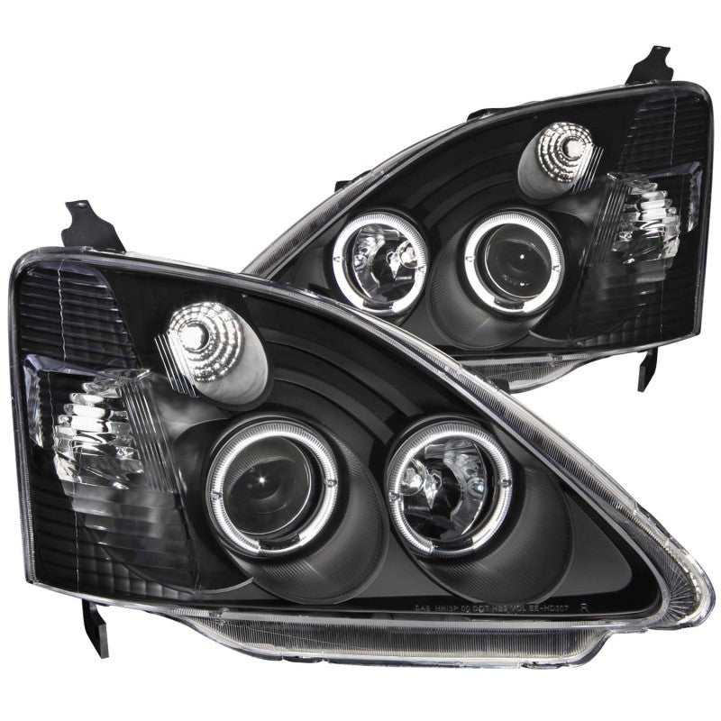 ANZO 2002-2004 Honda Civic Projector Headlights w/ Halo Black - 121057-C-Dub Tech