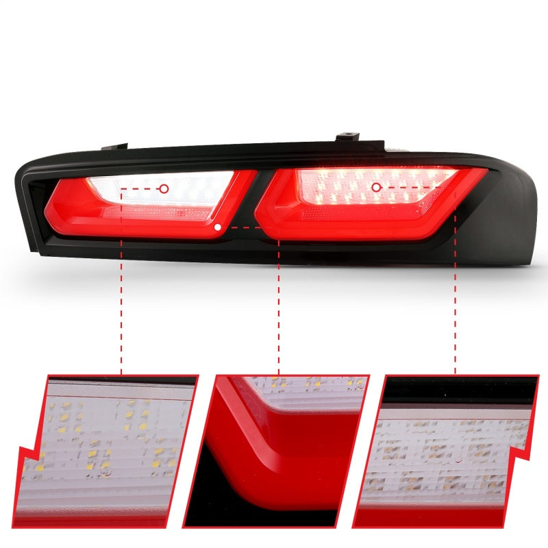 ANZO 2016-2018 Chevrolet Camaro L.E.D T.L Red/Clear - 321349-C-Dub Tech