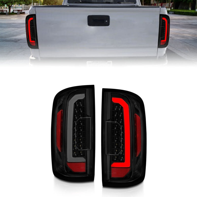 ANZO 15-21 GMC Canyon LED Taillights w/ Light Bar Black - 311403-C-Dub Tech