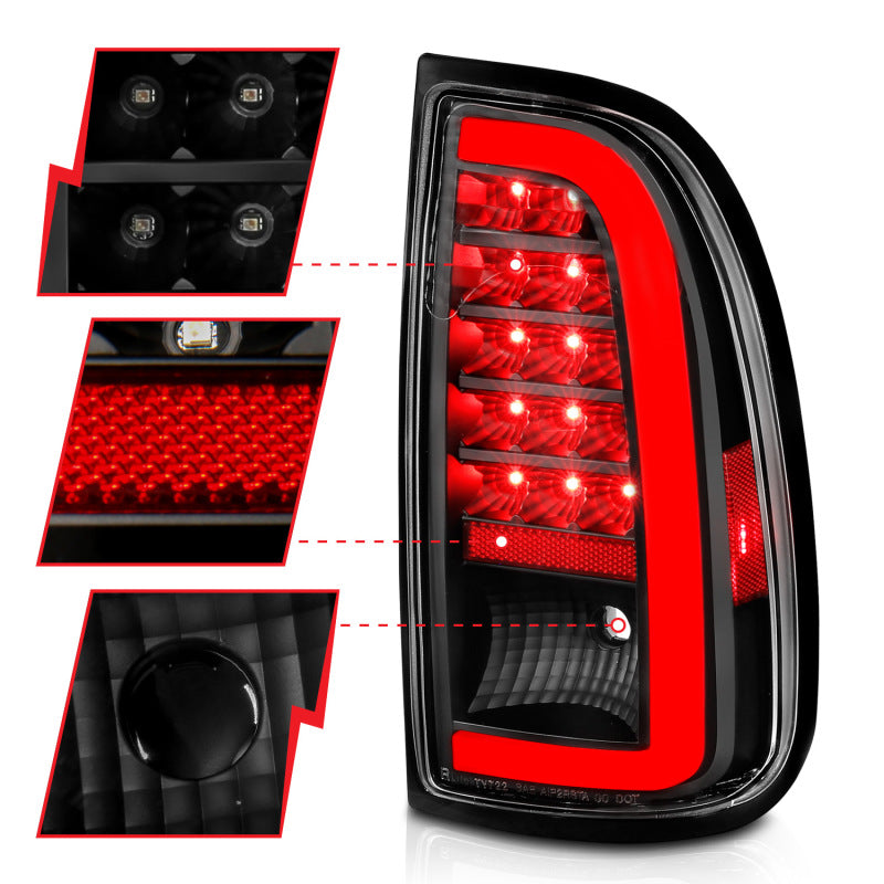 ANZO 00-06 Toyota Tundra LED Taillights w/ Light Bar Black - 311411-C-Dub Tech