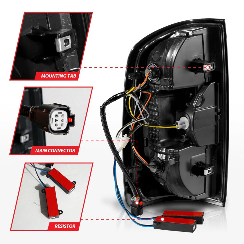 ANZO 15-21 GMC Canyon LED Taillights w/ Light Bar Black - 311402-C-Dub Tech