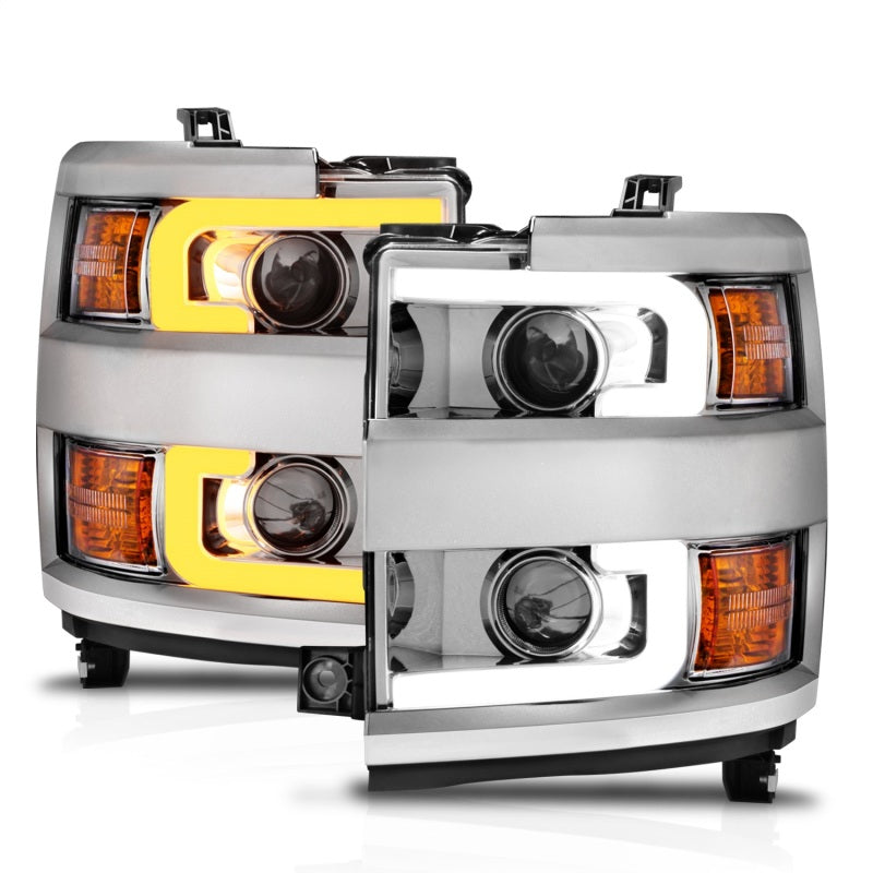 ANZO Projector Headlights 15-17 Chevrolet Silverado 2500HD / 3500HD Chrome - 111366-C-Dub Tech