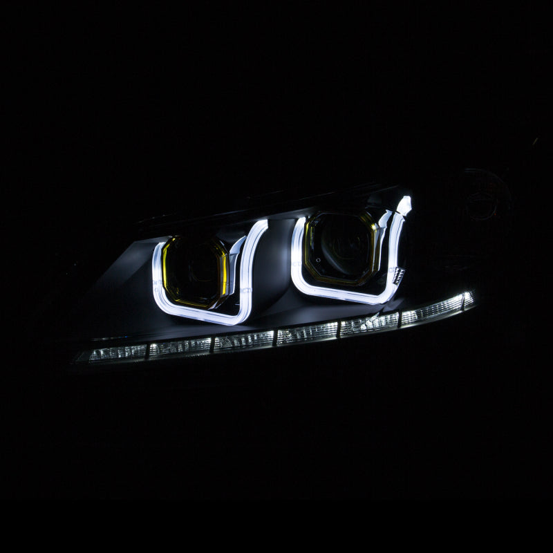 ANZO 2013-2015 Honda Accord Projector Headlights w/ U-Bar Black - 121492-C-Dub Tech