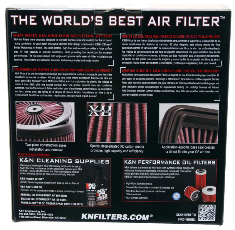 K&N XStream Motorcross Replacement Air Filter-2013 HONDA CRF450R 449 - HA-4513XD