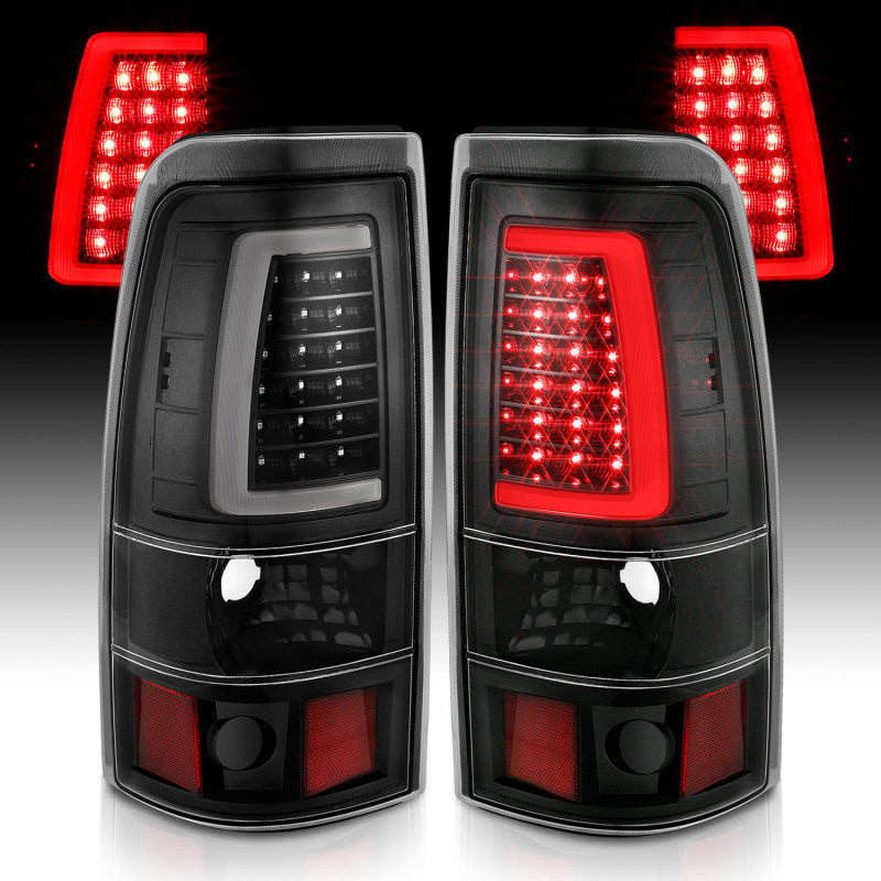 ANZO 1999-2002 Chevy Silverado 1500 LED Taillights Plank Style Black - 311330-C-Dub Tech