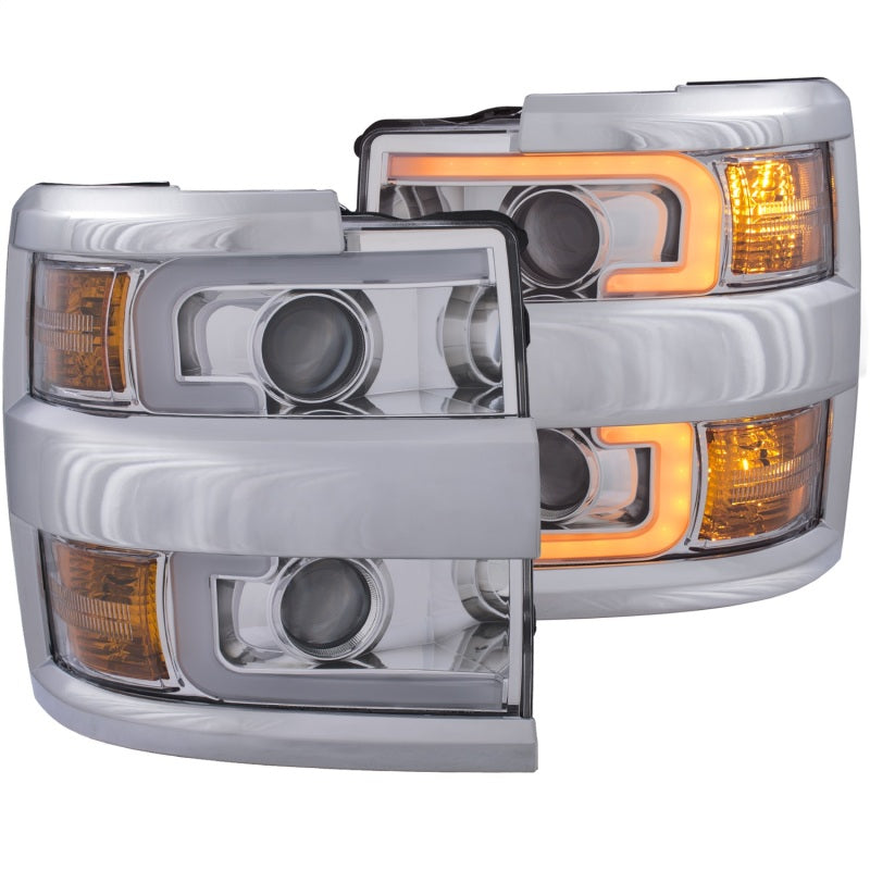 ANZO Projector Headlights 15-17 Chevrolet Silverado 2500HD / 3500HD Chrome - 111366-C-Dub Tech