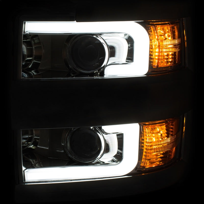ANZO Projector Headlights 15-17 Chevrolet Silverado 2500HD / 3500HD Chrome - 111366-C-Dub Tech
