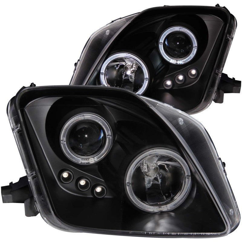 ANZO 1997-2001 Honda Prelude Projector Headlights w/ Halo Black w/ - 121341-C-Dub Tech
