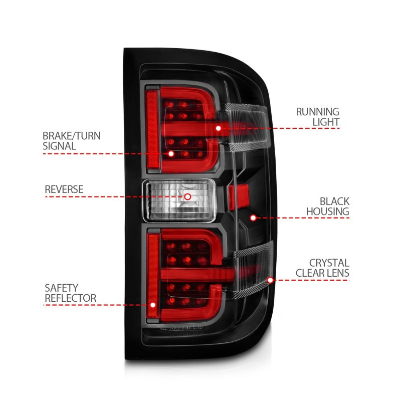 ANZO 15-19 Chevy Silverado 2500HD/3500HD (Halgn Only) LED Tail Lights - 311425-C-Dub Tech